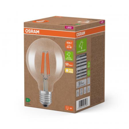 OSRAM E27 STAR Globe 95 besonders effiziente LED Filament Kugellampe 3,8W wie 60W 2700K warmweißes Licht